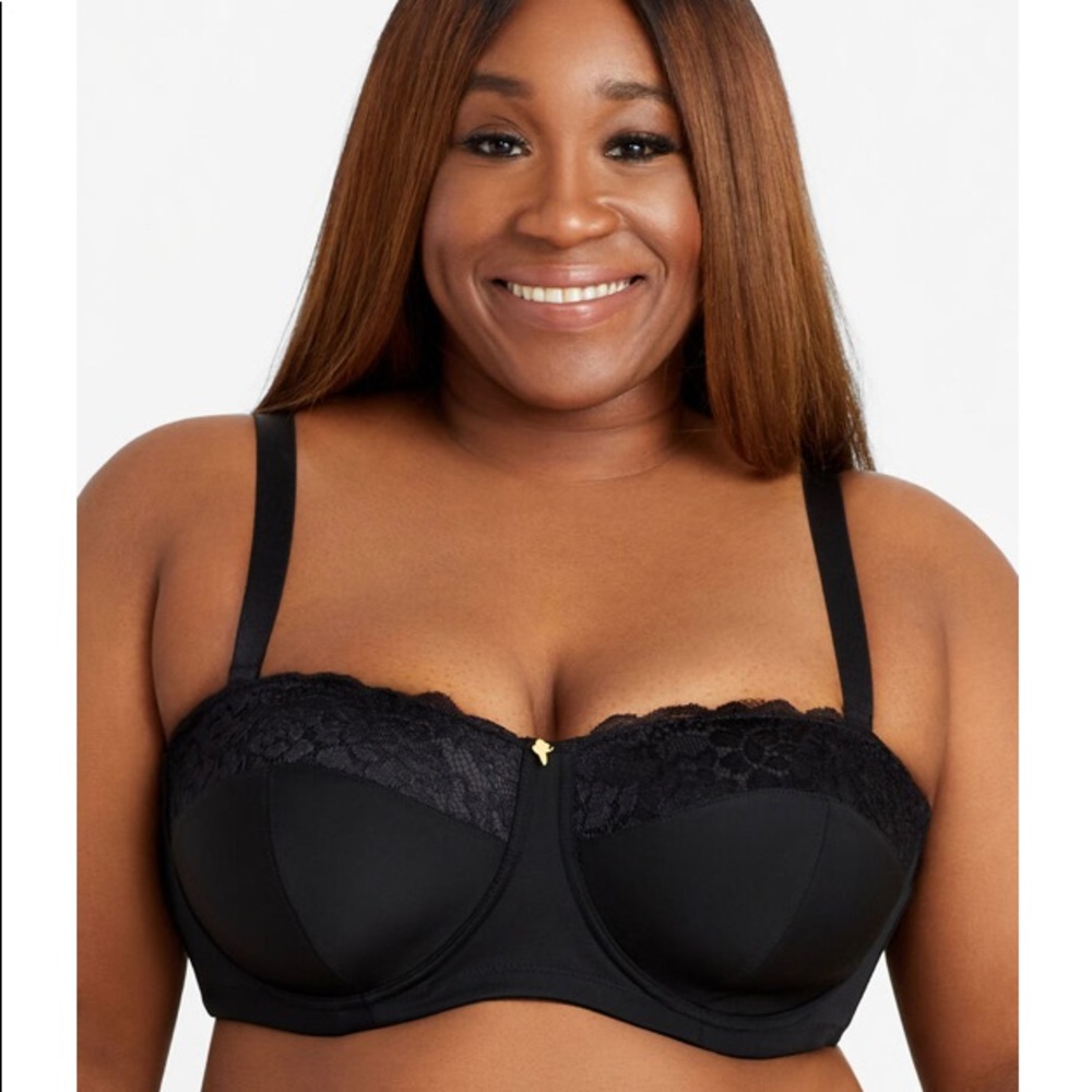 Ashley Stewart Black Lace Balconette Bra